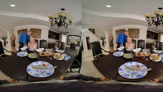 Video porno VR de una joven rubia con creampie en su coño rosado